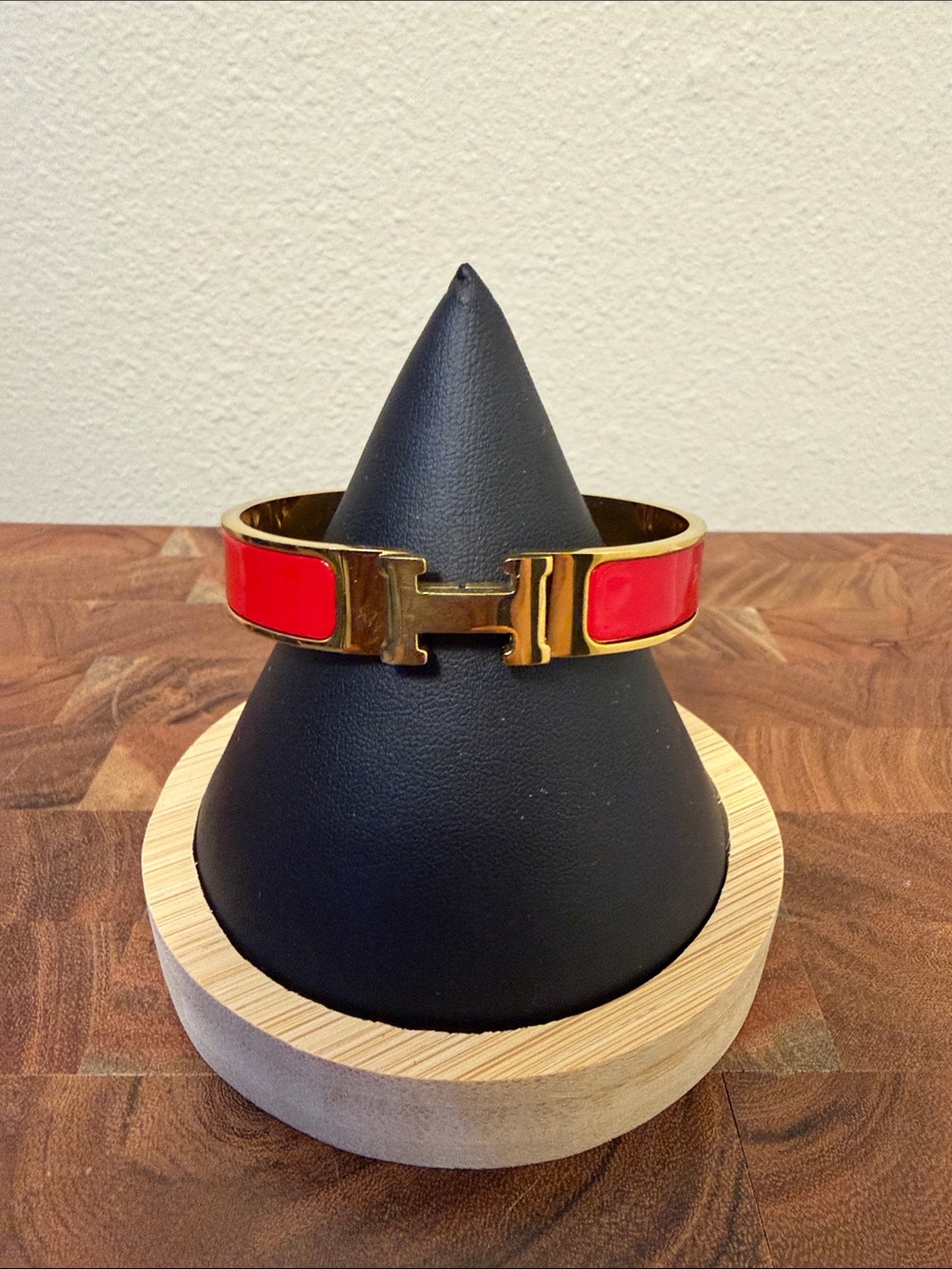 Hermes Clic H Bracelet Red Enamel and Gold PM